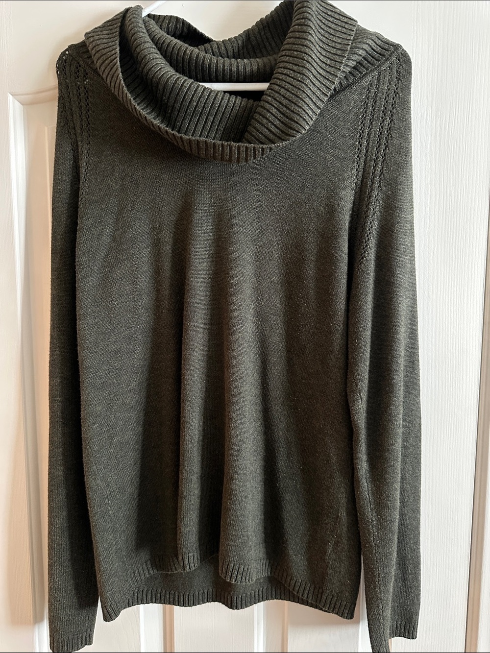 Liz Claiborne Olive Cowl Neck Sweater